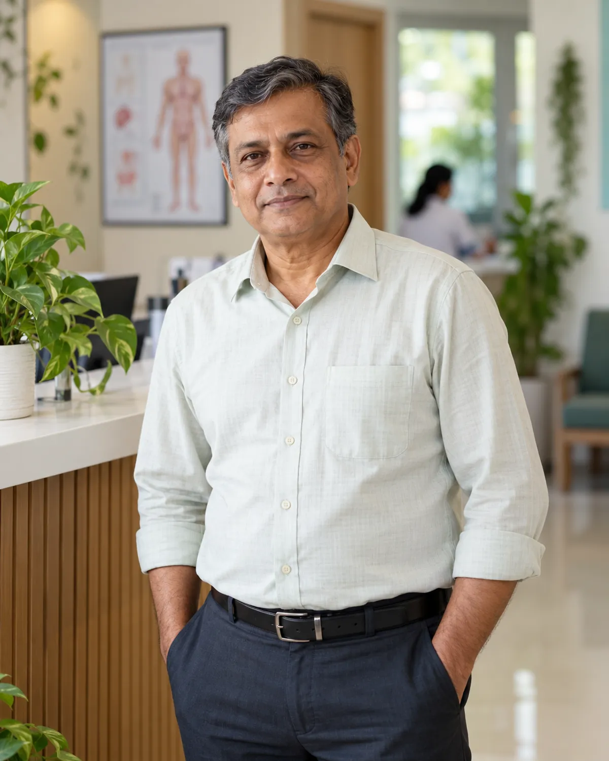 কামাল হোসেন, ৫২, নিউট্রিশন ক্লিনিকের প্রতিষ্ঠাতা. AI-generated illustration.
